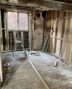 Can you tell what it is yet? Sneaky peek at what will be the kitchen.